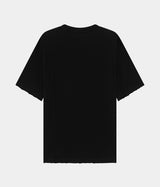 AMISH SUPPLIES T-SHIRT POCKET RAW EDGE JERSEY MICRO LOGO WASHED BLACK DYED - Shoelosophy
