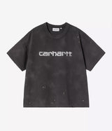 CARHARTT WIP WOMENS PAINTER T-SHIRT I036848 BLACK DESTROY WASH - Shoelosophy
