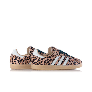 ADIDAS WOMENS SAMBA OG KI6674 MAGIC BEIGE IVORY LEOPARD PRINT - Shoelosophy