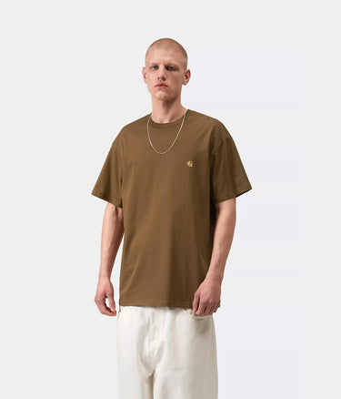CARHARTT WIP CHASE T-SHIRT I026391 HAMILTON BROWN - Shoelosophy