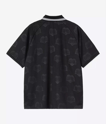 CARHARTT WIP TERRACE FOTTBALL T-SHIRT I037567 HEART TRAIN JACQUARD BLACK