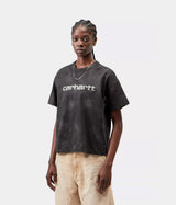 CARHARTT WIP WOMENS PAINTER T-SHIRT I036848 BLACK DESTROY WASH - Shoelosophy