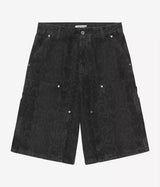 CARHARTT WIP WOMENS SNAKER NIXON DOUBLE KNEE SHORT I036866 BLACK HEAVY STONE - Shoelosophy