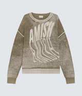 AMISH SUPPLIES CREW NECK CROPPED COTTON PRINT LOGO MOSS - Shoelosophy