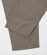 UNIVERSAL WORKS PLEATED TRACK PANT 34145 GREY BROWN WALES GLEN CHECK - Shoelosophy
