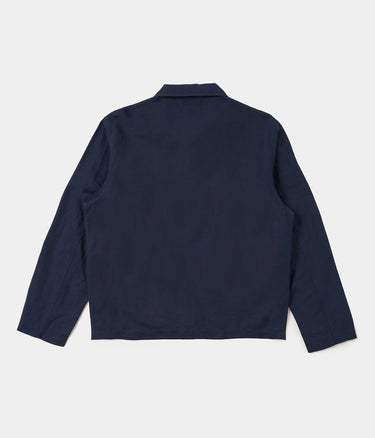 UNIVERSAL WORKS FRANCK JACKET P34017 LINEN SLUB WEAVE NAVY