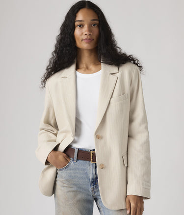 LEVI'S WOMAN STELLA RELAXED BLAZER 005AX-0002 HERRINGBONE PEYOTE - Shoelosophy