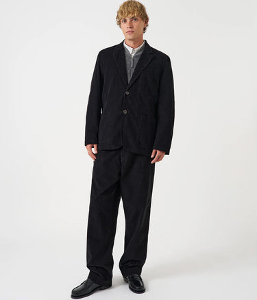 UNIVERSAL WORKS CAT CORD TWO BUTTON JACKET 35570 BLACK