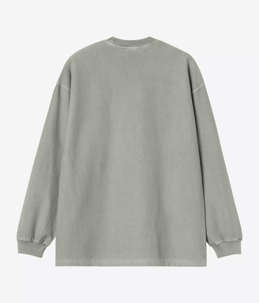 CARHARTT WIP LOOSE POCKET T-SHIRT I036862 SHADY GREEN GARMENT DYED LONG SLEEVES - Shoelosophy