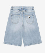 CARHARTT WIP WOMENS BELMONT SHORT I036598 BLUE HEAVY WORN BLEACHED - Shoelosophy