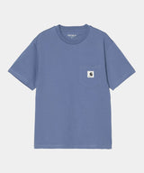 CARHARTT WIP WOMENS POCKET T-SHIRT I032215 BLUE IRIS - Shoelosophy