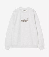 CARHARTT WIP WOMENS WIPTOPIA SCRIPT SWEATSHIRT I035515 ASH HEATHER - Shoelosophy