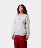 CARHARTT WIP WOMENS WIPTOPIA SCRIPT SWEATSHIRT I035515 ASH HEATHER - Shoelosophy