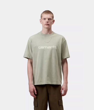 CARHARTT WIP PAINTER T-SHIRT I036853 SHADY GREEN DESTROY WASH SPLATTER - Shoelosophy