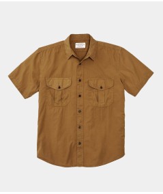 FILSON WASHED SS FEATHER CLOTH SHIRT GOLD OCHRE