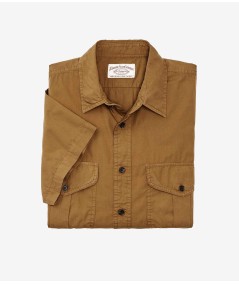 FILSON WASHED SS FEATHER CLOTH SHIRT GOLD OCHRE