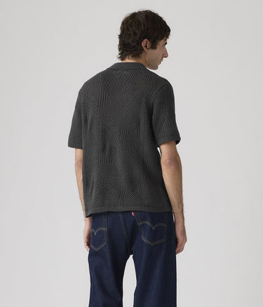 LEVI'S SWEATER CAMP SHIRT 0013G-0004 DARK PHANTOM CROCHET POINTELLE