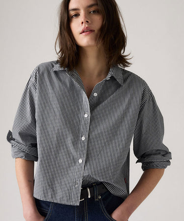 Levi's Womens Cropped Harlie Shirt 003p2-0000 Micro Gingham Woman Shirt