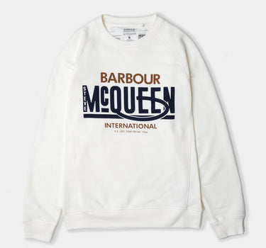 Barbour International Steve McQueen Randall Crew Sweatshirt White