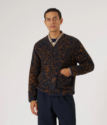 UNIVERSAL WORKS CARDIGAN 33722 NIGHT LEOPARD