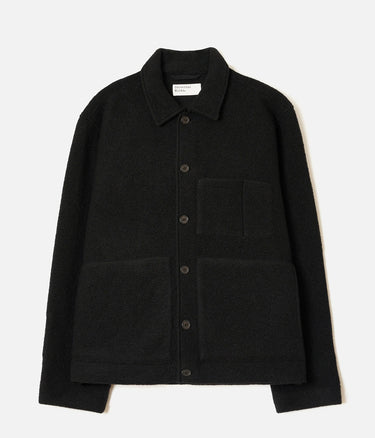 UNIVERSAL WORKS UNIFOR JACKET WOOL FLEECE 00021 BLACK