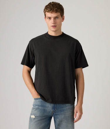 LEVI'S CROPPED T-SHIRT GARMENT DYED 0049F-0004 JET BLACK GARMENT DYED