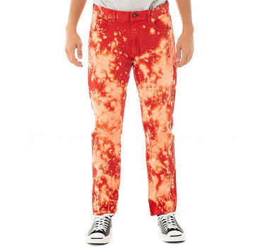 AMISH DAVID BULL RED SPLASH PANT MADE IN ITALY JEANS UOMO TIE DYE