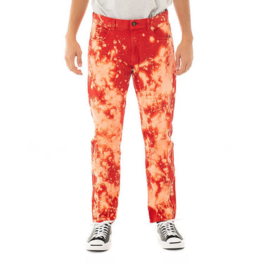 AMISH DAVID BULL RED SPLASH PANT MADE IN ITALY JEANS UOMO TIE DYE