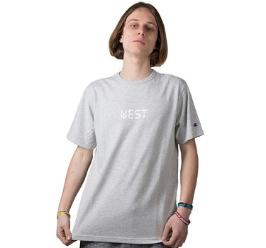 Champion Reverse Weave X Beams Crewneck T-shirt 211621 Gray Heather