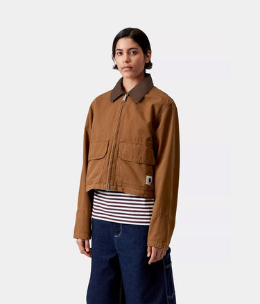 CARHARTT WIP WOMENS PRESCOTT JACKET I036512 BLACK GARMENT DYED