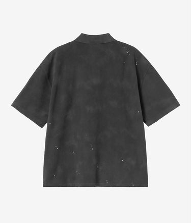 CARHARTT WIP PAINTER POLO I036856 BLACK DESTROY WASH SPLATTER