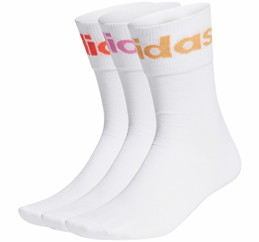 ADIDAS FOLD CUFF CREW SOCKS WHITE GN3147 3 PAIRS