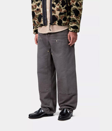 CARHARTT WIP DOUBLE KNEE PANT I034796 GRAPHITE STONE CANVAS