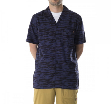 Dickies Quamba Shirt Navy Tiger Print