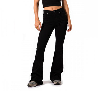 Dr Denim Macy 1610104 Black Pantalone Zampa Woman