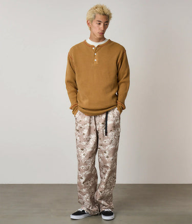 GRAMICCI HEALTHIKNIT WAFFLE HENLEY GUT5-F3006 CINNAMON PIGMENT DYED