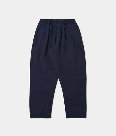 UNIVERSAL WORKS OXFORD PANT LINEN SLUB WEAVE P34027 NAVY