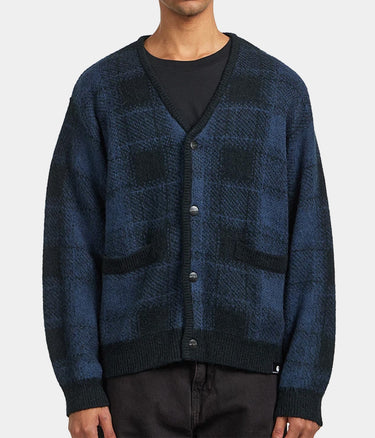 CARHARTT WIP EVERSON CARDIGAN I035978 JACQUARD BLACK JUPITER