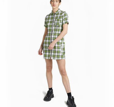 The Ragged Priest Gatherer Dress 01090WV Cotton Woven Green Check