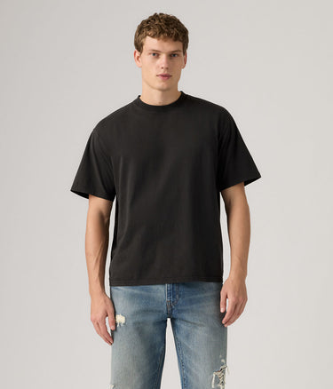 LEVI'S CROPPED T-SHIRT GARMENT DYED 0049F-0004 JET BLACK GARMENT DYED