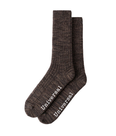 UNIVERSAL WORKS SLUB SOCK 00751 SLUB KNIT CHARCOAL