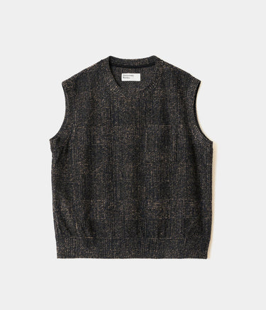UNIVERSAL WORKS SLEEVELESS CREW DECA LIGHT KNIT 35706 NAVY