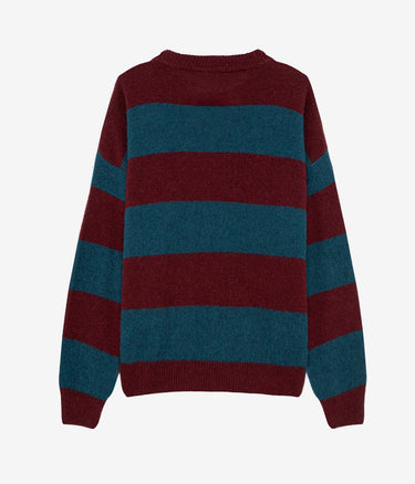 AMISH CREW OVER SHETLAND STRIPE SWEATER MADE IN ITALY