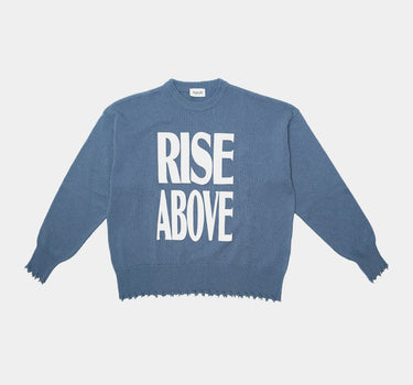 AMISH CREW OVER PRINT RISE ABOVE BLUE DENIM MAGLIONCINO CROPPED UOMO