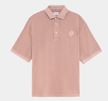 AMISH POLO OVERSIZE GARMENT DYED GREY PINK