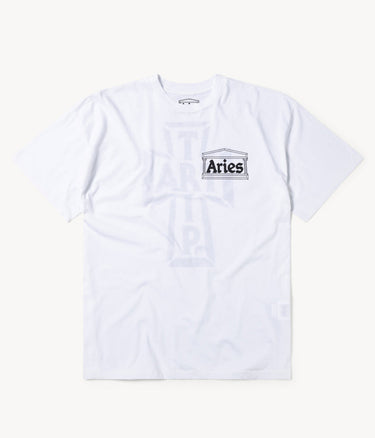ARIES ARISE ART TRIP REVERSE SS TEE STAR60013 BLANC