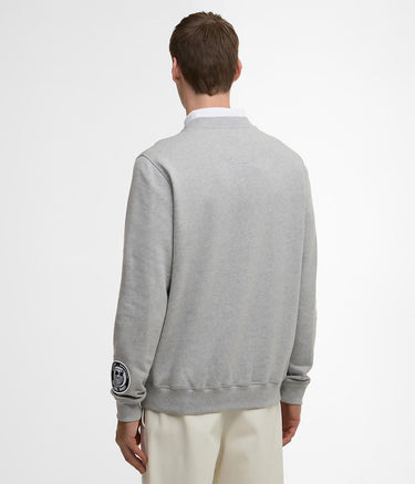 BARBOUR X BARACUTA NORTHERN CREW NECK BRFEL0054 MEDIUM GRAY MARL