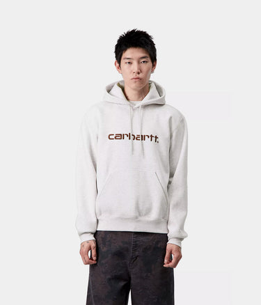 CARHARTT WIP HOODED CARHARTT SWEATSHIRT I030547 ASH HEATHER RONDO