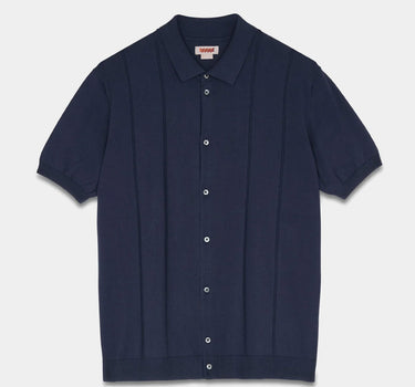 BARACUTA HORATIO KNIT POLO COTTON GARMENT DYED NAVY