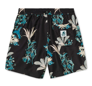 CARHARTT DRIFT SWIM TRUNK I015812 HAWAIIAN FLORAL PRINT BLACK